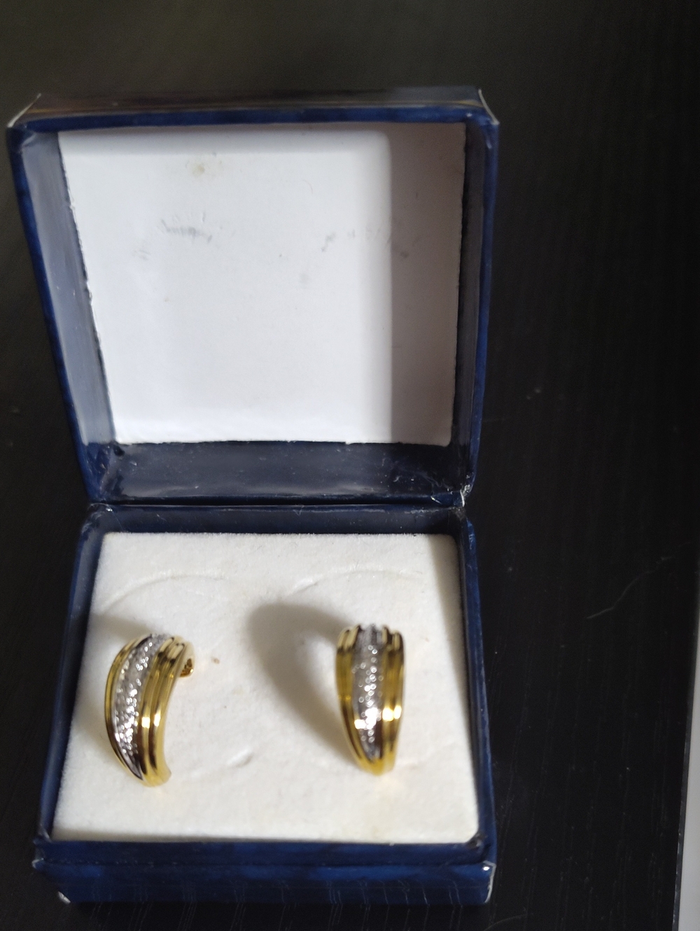 Gold and Silver Plated Women's Hoop Earrings with Diamond Accents
